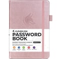 thumbnail image 1 of Libro de contraseñas Clever Fox con pestañas Organizador internet Cuaderno tamaño medio oro rosa, 1 of 3
