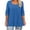Blue, variant on Plus Size Tops for Womens 3/4 Sleeve Pleated Tunics Square Neck Top Casual Loose Shirt Blouses