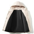 thumbnail image 4 of hopeusnice Men's Winter Warm Hood Down Jackets Coats Stand Collar Zipper Solid Color Thickened Outwear Parkas Loose Oversize Jacket Beige L, 4 of 7