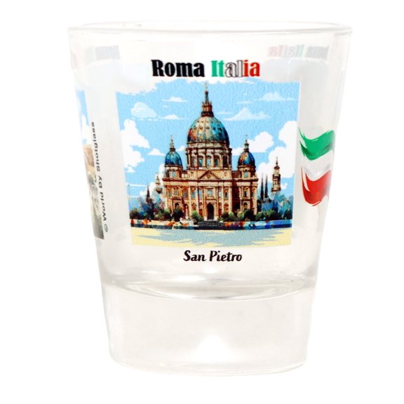 Rome Italy Landmarks and Icons Collage Shot Glass