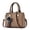 Khaki, variant on Geometric Embossed Ladies Top Handle Handbag, Convertible Crossbody Shoulder Purse with Decorative Pom Pom Charm, Casual Fashion Satchel Bag
