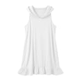 thumbnail image 6 of Miluxas Hooded Neck Sleeveless Tank Dress for Women Casual Summer Ruffle Hem Beach Vacation Dresses White, 6 of 9