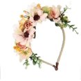 thumbnail image 1 of beige white flower wreath flower hairband flower headband. for girl woman bride, 1 of 5