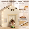 thumbnail image 5 of Lenbar 2-in-1 Kids Tent Playhouse - Large Indoor Outdoor Fort with Padded Floor, 30 LED Lights, 2 Doors, 4 Mesh Windows & Side Pockets, Gift for Toddlers Boys Girls, 53"L x 40"W x 51"H, 5 of 10