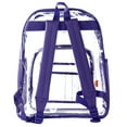 thumbnail image 2 of Heavy Duty Clear Backpack Durable See Through Student Transparent School Bookbag Deluxe High Quality Travel Daypack Purple, 2 of 11