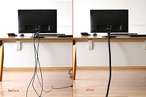 Flexible Cord Protector,Wire Loom Tubing,4.9Ft-1.1inch,Cable Management,Cable Sleeve Split Sleeving for USB Charger Cable Power Cord Audio Video Cable Protect Cat from Chewing Cords 