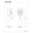 thumbnail image 2 of Kingston Brass K511AW Kaiser 5-Function Hand Shower, White/Grey, 2 of 2