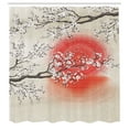 thumbnail image 2 of Ambesonne Cherry Blossom Shower Curtain, Japanese Sakura Art, 69"Wx75"L, Grey Yellow DArk Coral, 2 of 4