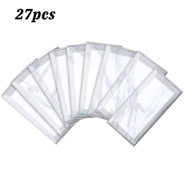 Adhesivo de PVC para azulejos de pared, sala de estar, lavabo, inodoro, adhesivo para pared, decoración de ladrillo 3D, UB009M, 27 piezas seitruly HA8740-02B