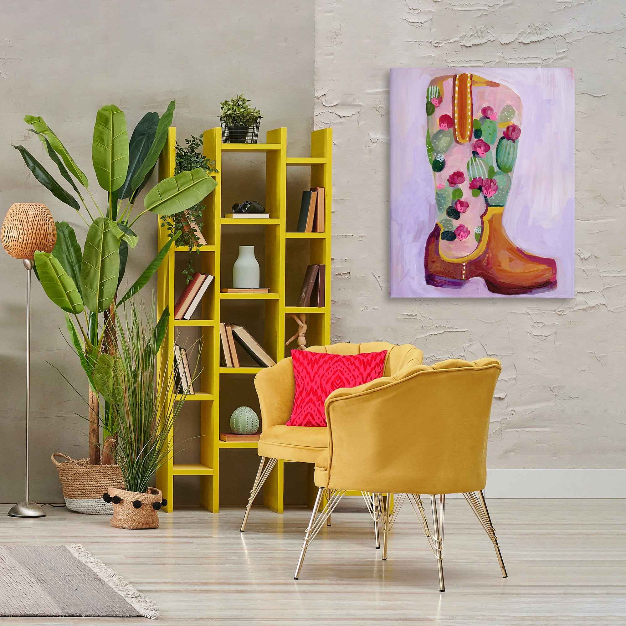 Desert Day Dream Boots Canvas Wall Art, design by Ashley Davis
