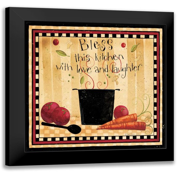 DiPaolo, Dan 12x12 Black Modern Framed Museum Art Print Titled - Bless This Kitchen