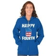 thumbnail image 5 of Happy Fourth of July American Patriot Zip Up Hoodie Men's Women's Brisco Brands S, 5 of 6