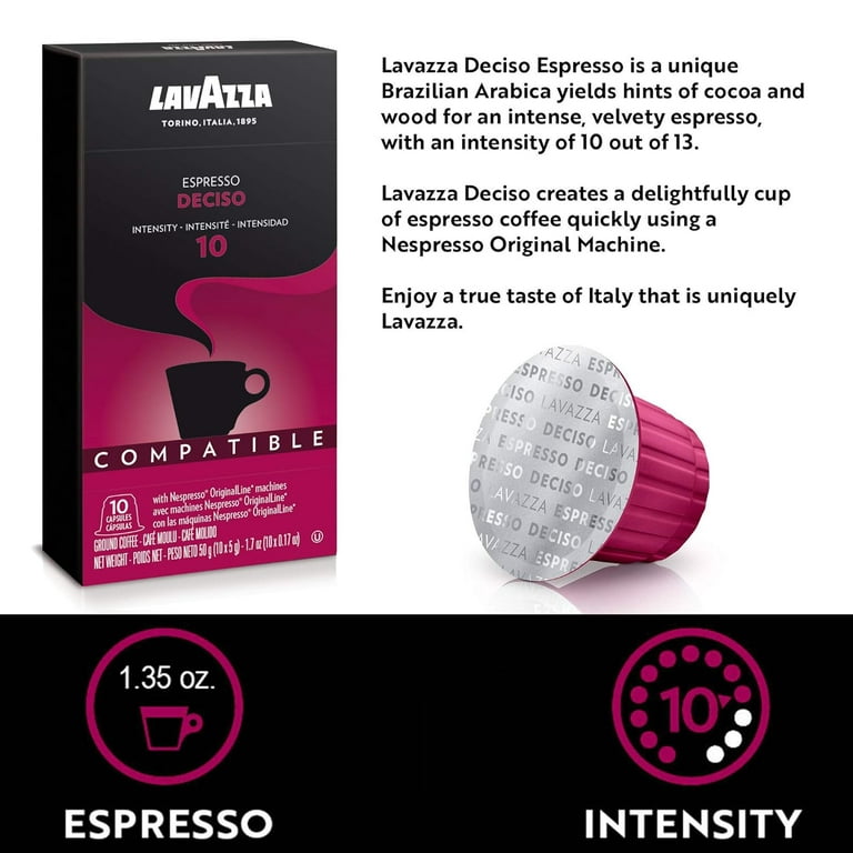 Cápsula Lavazza Compatible Nespresso ® Deciso Espresso 60 Pz