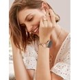 thumbnail image 6 of Wearlizer Leather Band Compatible with Samsung Galaxy Watch 7/6/5/4/FE/Active 2 40mm 44mm, Watch 6 Classic 43/47mm, Watch 5 Pro 45mm, Dressy Metal Chain Strap Women with Camellia Charm, 6 of 6
