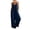 Dark Blue, variant on Summer Jumpsuits For Women Casual Dressy Wedding Camis Sleeveless Suspender Romper Solid Color Spaghetti Strap V-Neck Wide-Leg Pants