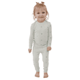 thumbnail image 2 of Tealbee Toddler Pajamas 2 Piece Set 12M–4T – Snug Fit Long Sleeve TENCEL Modal, No Itch Seams, Soft Kids PJs - 12m-18m - Seashell, 2 of 9