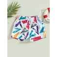 thumbnail image 2 of Blotona Kids Boys Swim Trunks Summer Geometric/ Wavy Print Elastic Drawstring Beach Shorts Toddler Swimwear Bathing Suit, 2 of 9