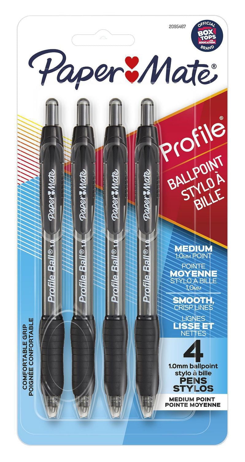 Paper Mate Profile Retractable Ballpoint Pens, Medium Point (1.0 mm), Black