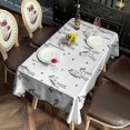 thumbnail image 2 of Black and White Unicorn Rectangle Tablecloth 60"x120",Waterproof Polyester Rectangle Table Cloth, Wipeable Spillproof Polyester Tablecloth for Dining, Camping, Indoor and Outdoor, 2 of 6