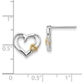 thumbnail image 5 of Auriga Fine Jewelry 925 Sterling Silver Rh-plated Gold-tone Diamond Heart Post Stud Earrings for Women, 5 of 6