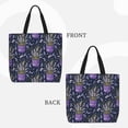 thumbnail image 2 of Honeii Lavender Flowers Print Tote Bag, Reusable Grocery Shopping Bag,Shoulder Bag with Inner Pocket, 2 of 7