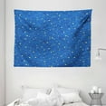 thumbnail image 1 of Starry Night Tapestry, Stars and Clouds Pattern with Curves Galaxy Theme Heavenly Bodies, Wall Hanging for Bedroom Living Room Dorm Decor, 80W X 60L Inches, Blue Yellow Dark Blue, by Ambesonne, 1 of 2