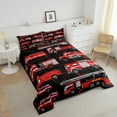 thumbnail image 3 of Firefighter Car Bedding Set Red Truck Comforter Set King for Boys Girls Construction Site Bedding Sets & Collections Kids Tractors Duvet Insert Toddlers Equipped Car Quilted Comforter 3pcs, 3 of 6