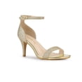 thumbnail image 1 of BLISSFUL STEP Women's Sandals Ankle Strap Stiletto Heels Glitter Sandals Gold 11, 1 of 6