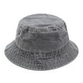 thumbnail image 2 of Cheers.US Men Women Unisex Casual Solid Color Wide Brim Anti Sun Cotton Flat Cap Denim Bucket Hat Outdoor Fishing Hiking Beach Sports, 2 of 6