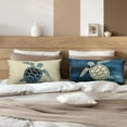 thumbnail image 6 of Sea Turtle Lumbar Pillow Covers Beach Ocean Themed Rectangle Waist Pillowcase 12x20 Navy Blue and Beige Cotton Linen Throw Pillow Covers Set of 2 for Bed Sofa Couch Home Decor, 6 of 6