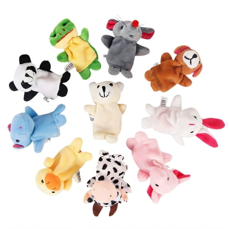 BESTSKY Soft Plush Finger Puppets for Toddlers 1-3 Multicolor Cartoon Animal Character Toys for Interactive Storytelling Preschool Learning & Pretend Play