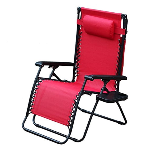 Jeco Oversized Zero Gravity Chair in Red (Set of 2)