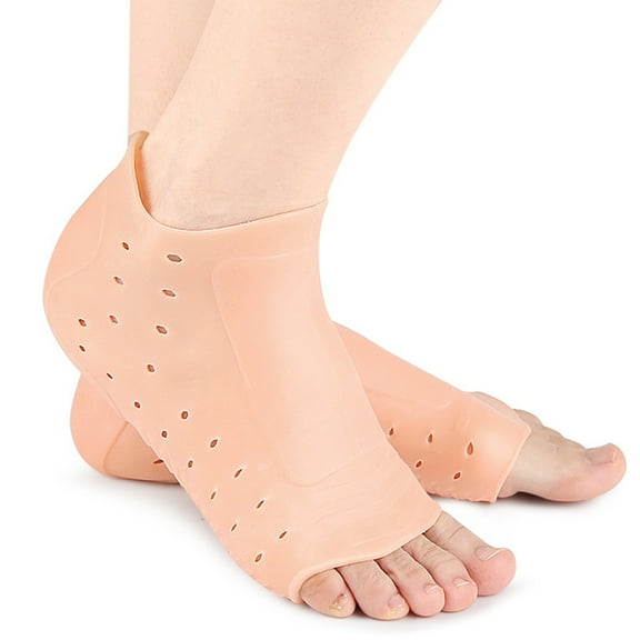 Yesbay 1 Pair Heel Protector Cover Plantar Fasciitis Blister Cracked Heels Spurs Pain Relief Breathable Men Women Heel Guard Sleeve