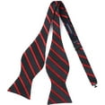 thumbnail image 4 of HISDERN Suspender and Bow Tie Sets for Men Red Black Striped with Pocket Square Set 6 Clips Braces, 4 of 7