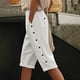 thumbnail image 1 of WILLBEST Pantalones Casuales elegantes para Mujer: Pantalones Capri de Cintura Alta con Bolsillos y Botones para Mujeres a La Moda. Chica, 1 of 4