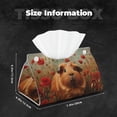 thumbnail image 5 of Zufioo Rose Cute Guinea Pig Print Long Leather Tissue Bag, PVC Waterproof Napkin Facial Tissue Organizer Dispenser for Living Room, Office, Desk, 5 of 7