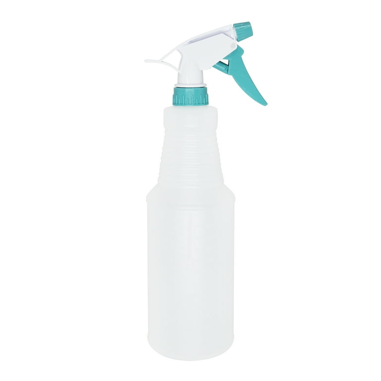 4 pack) Mainstays Plastic Clear Spray Bottle with Teal Lid and