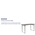 thumbnail image 5 of Emma + Oliver 4-Foot Height Adjustable Bi-Fold Brown Plastic Folding Table with Handle, 5 of 13
