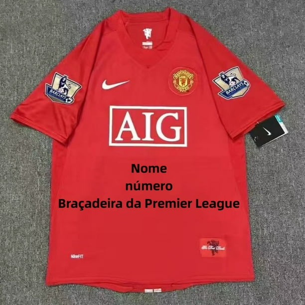 Uniformes 07/08 Manchester United home Camiseta de Manga Larga Manga corta Uniforme de Fútbol Nostálgico Clásico retro Ronaldo No.7 Rojo