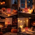 thumbnail image 6 of Yhmxh Halloween White Frosted Glass Votive Candle Holder, Jack-O'-Lantern & Bat Design Tealight Cup, Spooky Cute Halloween Decor for Table Centerpieces, Fireplace, Party, and Fall Home Decor, 6 of 6