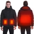 thumbnail image 1 of Chaquetas térmicas para hombre y mujer, chaquetas cálidas de invierno con USB, a prueba de viento, yeacher BXL negro, 1 of 7