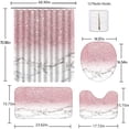 thumbnail image 3 of FRAMICS Pink Shiny (No Glitter) Marble Shower Curtain and Rug Sets, 16-Piece Modern Bathroom Sets, Waterproof Fabric Shower Curtain with 12 Hooks and Toilet Rugs, 3 of 10