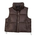 thumbnail image 2 of Xdegoge Puffy Vest Women Oversized Zip Up Sleeveless Puffer Vests Jackets with Pocket Trendy Stand Collar Cozy Casual Quilted Jacket Winter Outfits 2025, 2 of 6