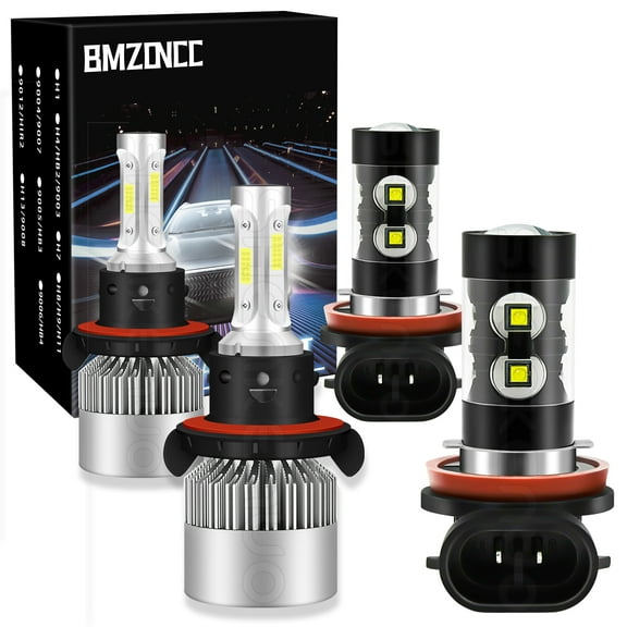 For Chevy Cruze 2011-2015 4x S2 6000K LED Headlights High-Low Fog Light Bulbs