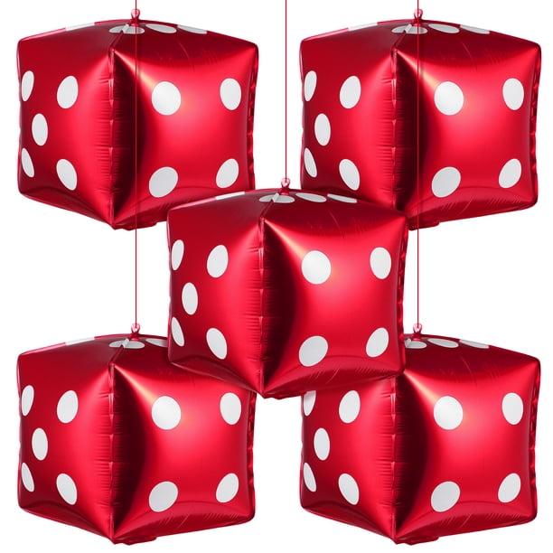 BRIGHTFUFU 5 PCS Cubos Globos de láminas Square Dice Foil Globos de globos tridimensionales Decoraciones de fiesta