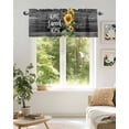 thumbnail image 6 of Curtain Valance for Windows,Farm Sunflower Bee Sweet Home Text Kitchen Valances Rod Pocket Short Curtains,Vintage Black Grey Wood Window Treatment Panel for Bedroom Bathroom 60x18in, 6 of 9