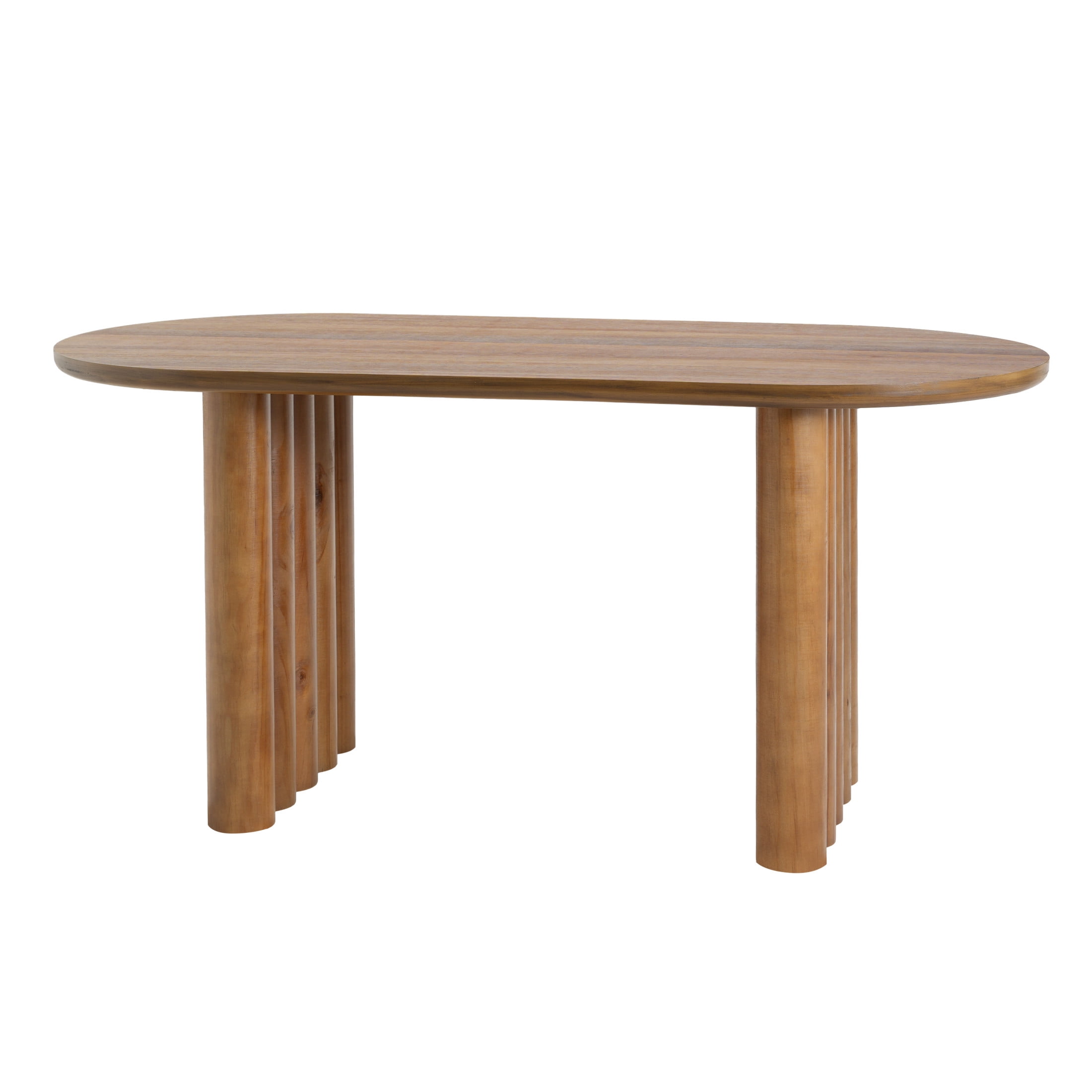 Christopher Knight Home 65.35" Modern Oval Dining Table for 4 with Unique Cylindrical Legs, Brown