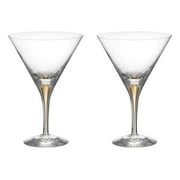 Orrefors Intermezzo Gold Crystal Martini Glass (Set of Two)