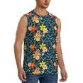 thumbnail image 2 of Balery Blue Floral Men's Sleeveless Muscle Shirts Workout Tank Top, Moisture Wicking, Odor Protection-X-Large, 2 of 8