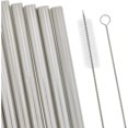 thumbnail image 3 of 10 pajitas Boba extra anchas con 2 cepillos de limpieza, reutilizables de metal (12 piezas), 3 of 8
